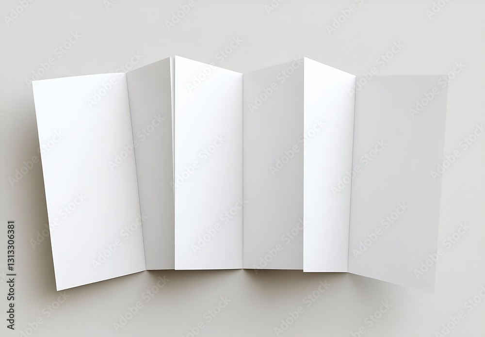 Poster Blank trifold brochure design with empty pages for customization and printing options : Generative AI