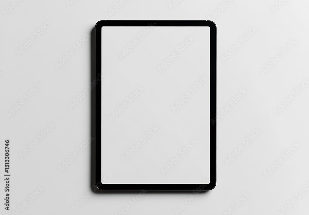 Aufkleber Minimalist tablet view with a soft shadow on a light background emphasizing modern design : Generative AI