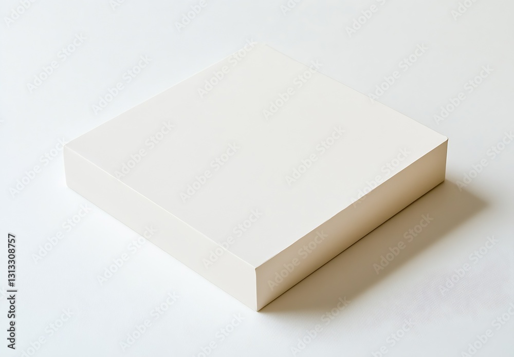 Poster modern white square box on a minimalistic background perfect for product presentations or creative d