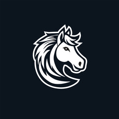horse head logo vector art work illustration