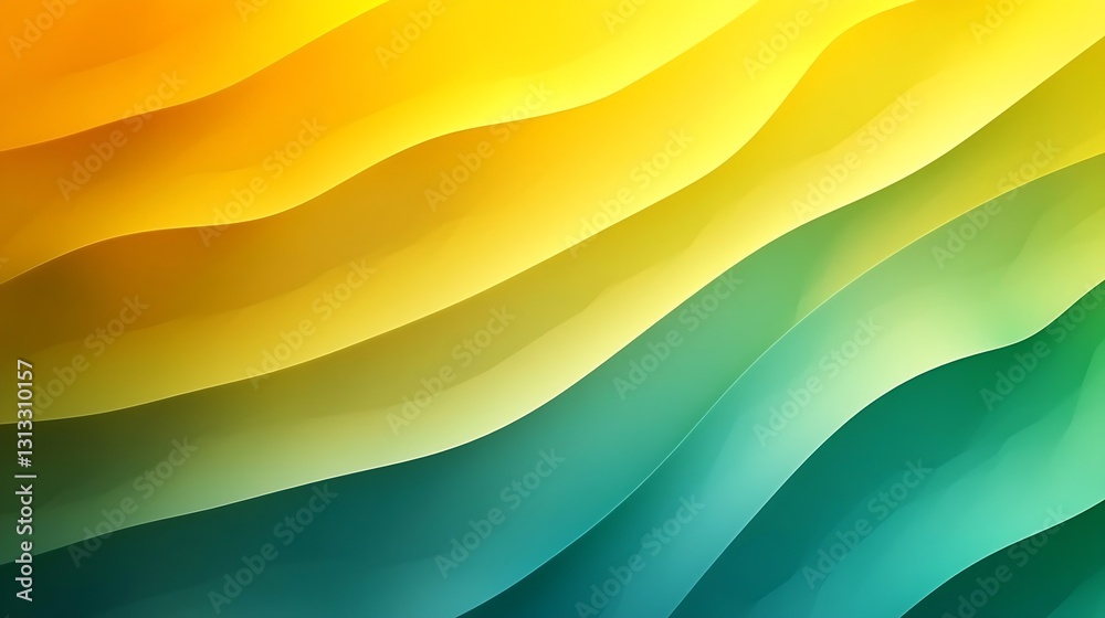 Fototapete Smooth flowing gradient waves in a warm color palette creating a soothing background design : Generative AI
