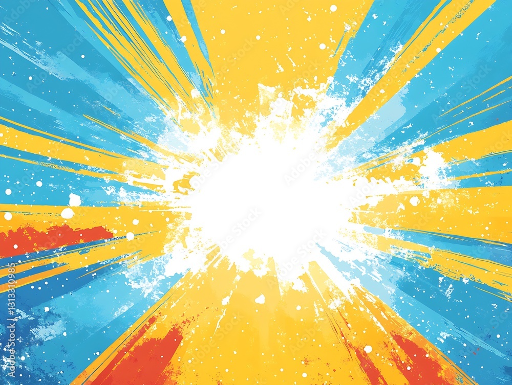Fototapete Explosive and vibrant burst of colors creating a stunning visual effect in an abstract style : Generative AI
