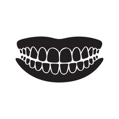 Tooth with a smile icon. teeth icon symbol. vector illustration