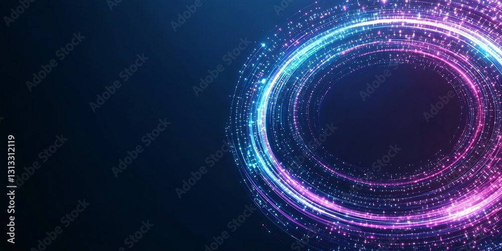 Leinwandbilder captivating multicolored circular light effects on a dark background creating a modern aesthetic : g