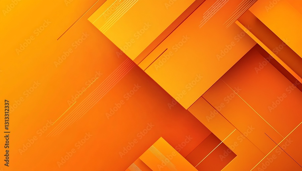 Poster Dynamic and Vibrant Orange Geometric Shapes Background for Modern Digital Art : Generative AI