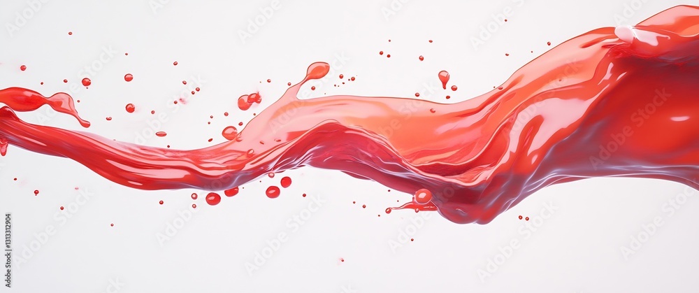 Fototapete Dynamic splash of bright red liquid conveying energy and excitement in a creative composition : Generative AI
