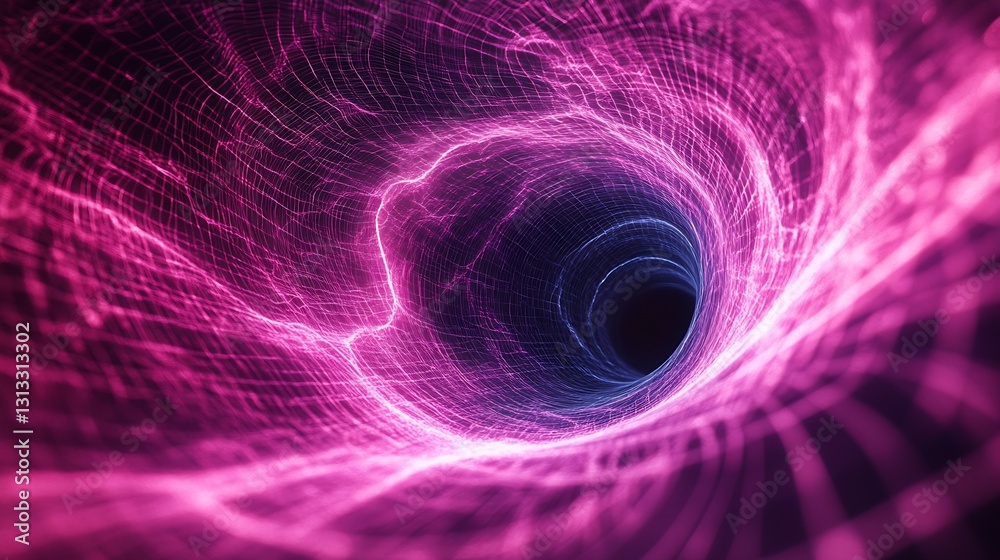 Aufkleber striking blue and pink vortex design representing energy flows and cosmic elements : generative ai
