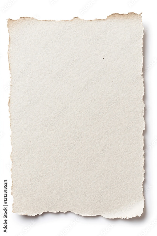 Fototapete textured torn edge of fine art paper with a soft neutral tone for creative projects : generative ai