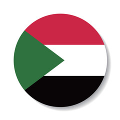 Fototapeta premium Sudan flag circle icon vector illustration