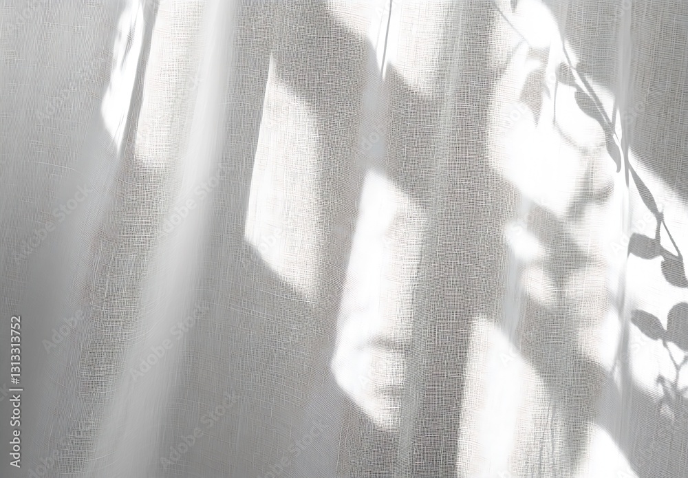 Aufkleber Soft shadows cast by light filtering through fabric creating a serene and tranquil atmosphere : Generative AI