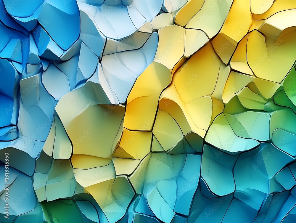 Aufkleber Colorful abstract background showcasing smooth and seamlessly blended geometric shapes and textures : Generative AI