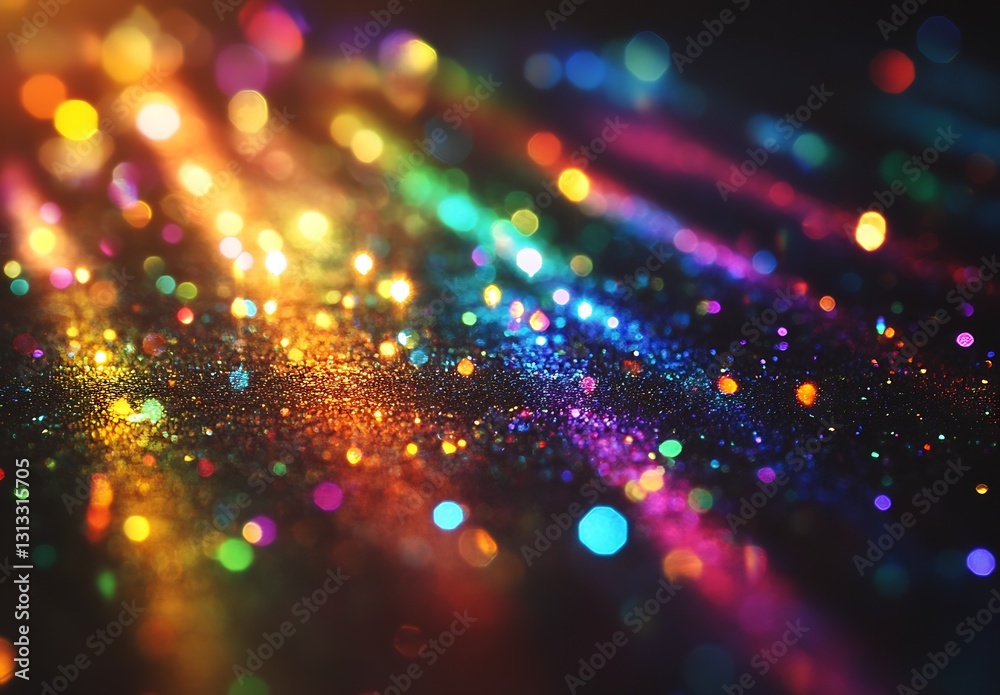 Poster Dynamic and Colorful Burst of Light with Glowing Particles Creating a Stunning Depth Effect : Generative AI