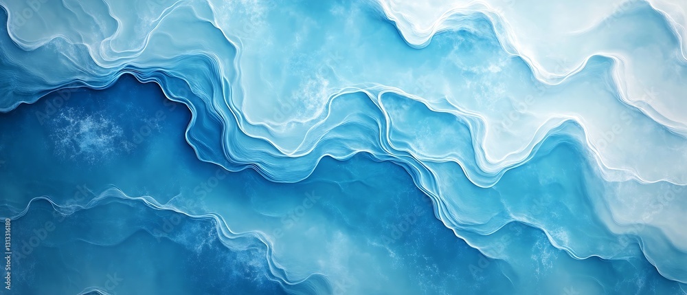 Leinwandbilder beautiful abstract depiction of ocean waves in shades of blue and white creating calming fluid patte