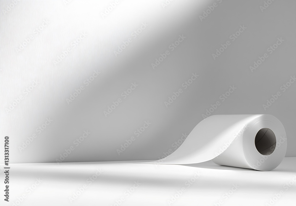 Leinwandbilder elegant white paper roll on a pristine surface illuminated by soft natural light : generative ai