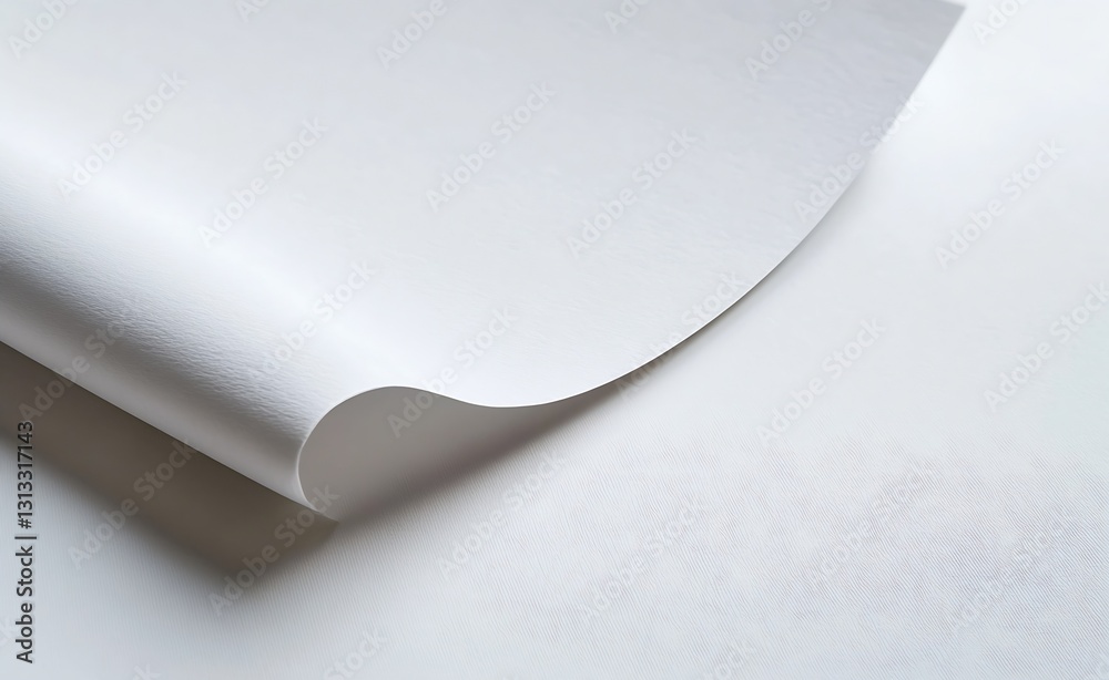 Aufkleber Closeup of textured white paper creating soft and elegant ripples against a bright background : Generative AI