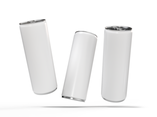 3D realistic aluminum slim can beverage products packaging container. For presentation branding juice, beer, energy, cola, soda, coffee, cocktail can mockup blank template isolated on background