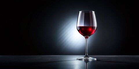 Minimalist Wine Glass on Black Background - Elegant Still Life Photography