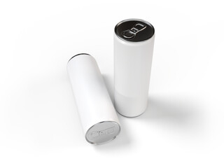 3D realistic aluminum slim can beverage products packaging container. For presentation branding juice, beer, energy, cola, soda, coffee, cocktail can mockup blank template isolated on background