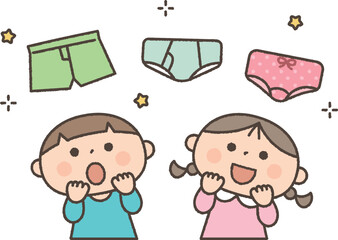 お兄さんお姉さんパンツに憧れる幼児