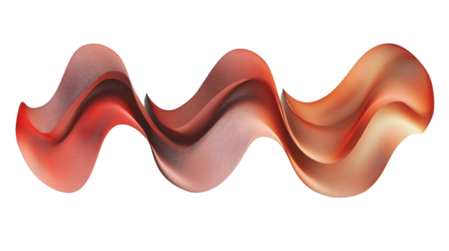 Red and orange wavy shapes creating abstract design on transparent background - Powered by Adobe