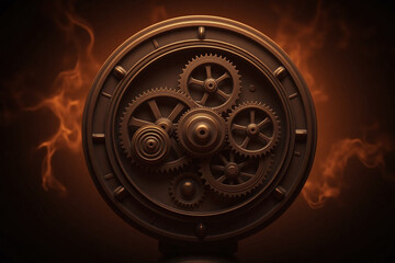 Obraz premium steampunk clock with steam coming out of it