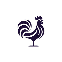 Minimalist rooster logo