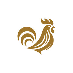Minimalist rooster logo