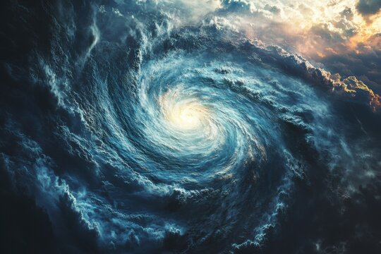 The birth of a hurricane from ocean temperature gradient perspective showing energy transfer atmospheric oceanic