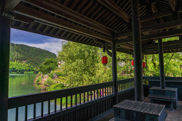 Mountains, Oujiang River and ancient towns in Lishui City, Zhejiang Province, China On May 24th, 2024
