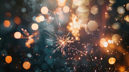 Colorful fireworks light up the night sky in celebration