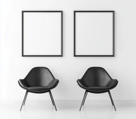 Black frames, chairs, modern interior