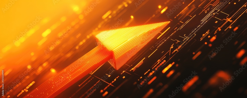 Poster Digital Arrow Points Upward