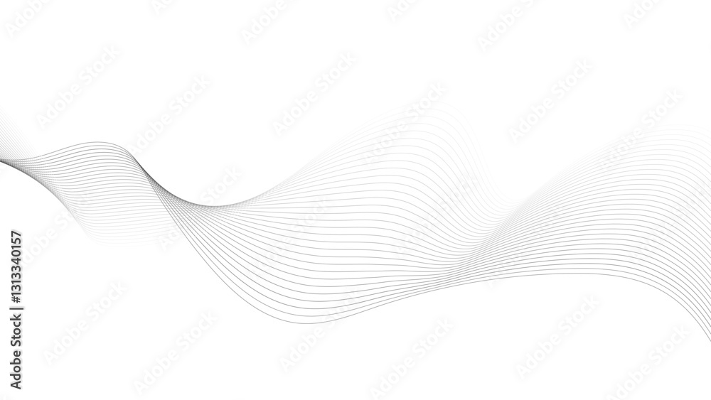 Poster undulate grey wave swirl, frequency sound wave, twisted curve lines with blend effect. technology, d