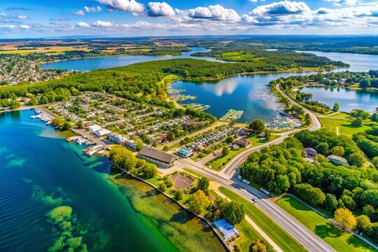 Pewaukee, Wisconsin: Detailed Area Map with Highlighted Points of Interest