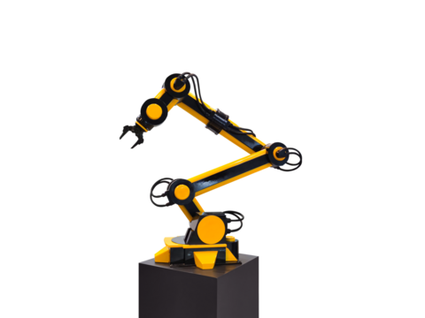 Robotic arm. Industrial robotic arm. PNG transparent.