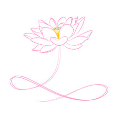 Minimalist Lotus Flower with Elegant Line Art Design