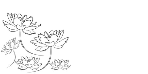 Lotus Flower Line Art Illustration — Elegant Floral Design