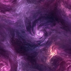 A mesmerizing purple nebula displaying an exquisite array of colorful gases and stars in the vast twilight cosmos