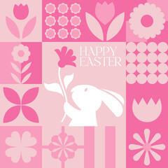 Pink Easter Bunny Patchwork vector