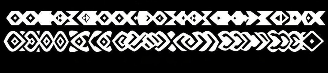 Brushes with braided designs. A seamless knitted pattern featuring braided borders. Ideas for designs incorporating rope or braid elements. A trendy graphic set with cord-decorated edges