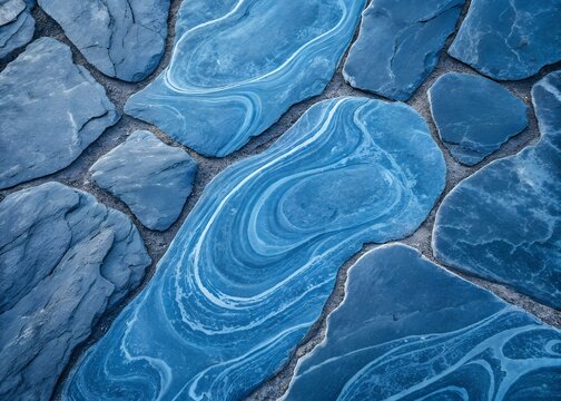 Blue abstract lava stone texture background