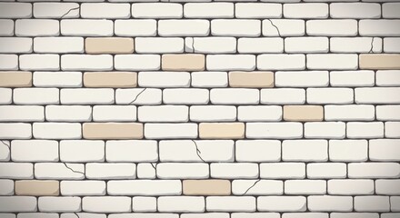 Textured white bricks wall with subtle color variations and cracks, ideal for backgrounds or designs - "white bricks"