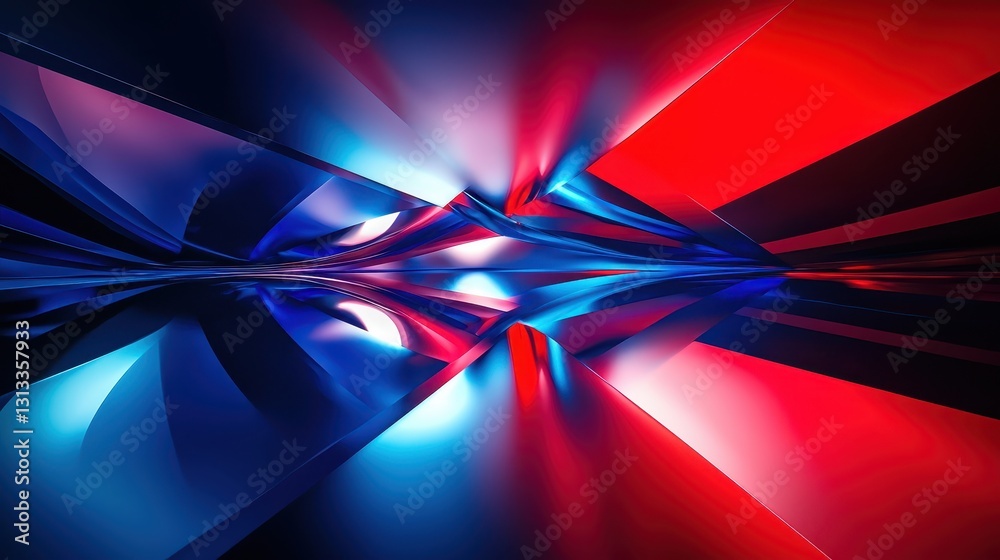Poster abstract colorful digital art with dynamic light and sharp angles