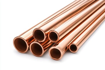 Fototapeta premium copper tubing against a white backdrop