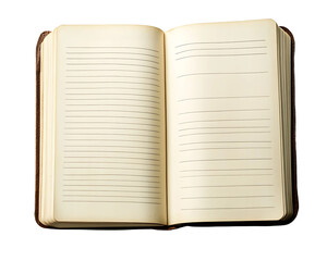 Open Lined Notebook - Blank Pages for Writing and Journaling On Transparent Background Generative Ai