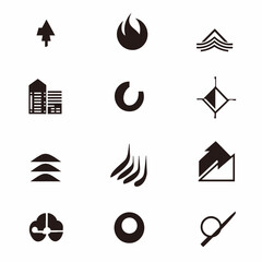 Collection of abstract vector design elements, icons and symbols set