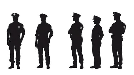 Silhouette of Police Officers  
