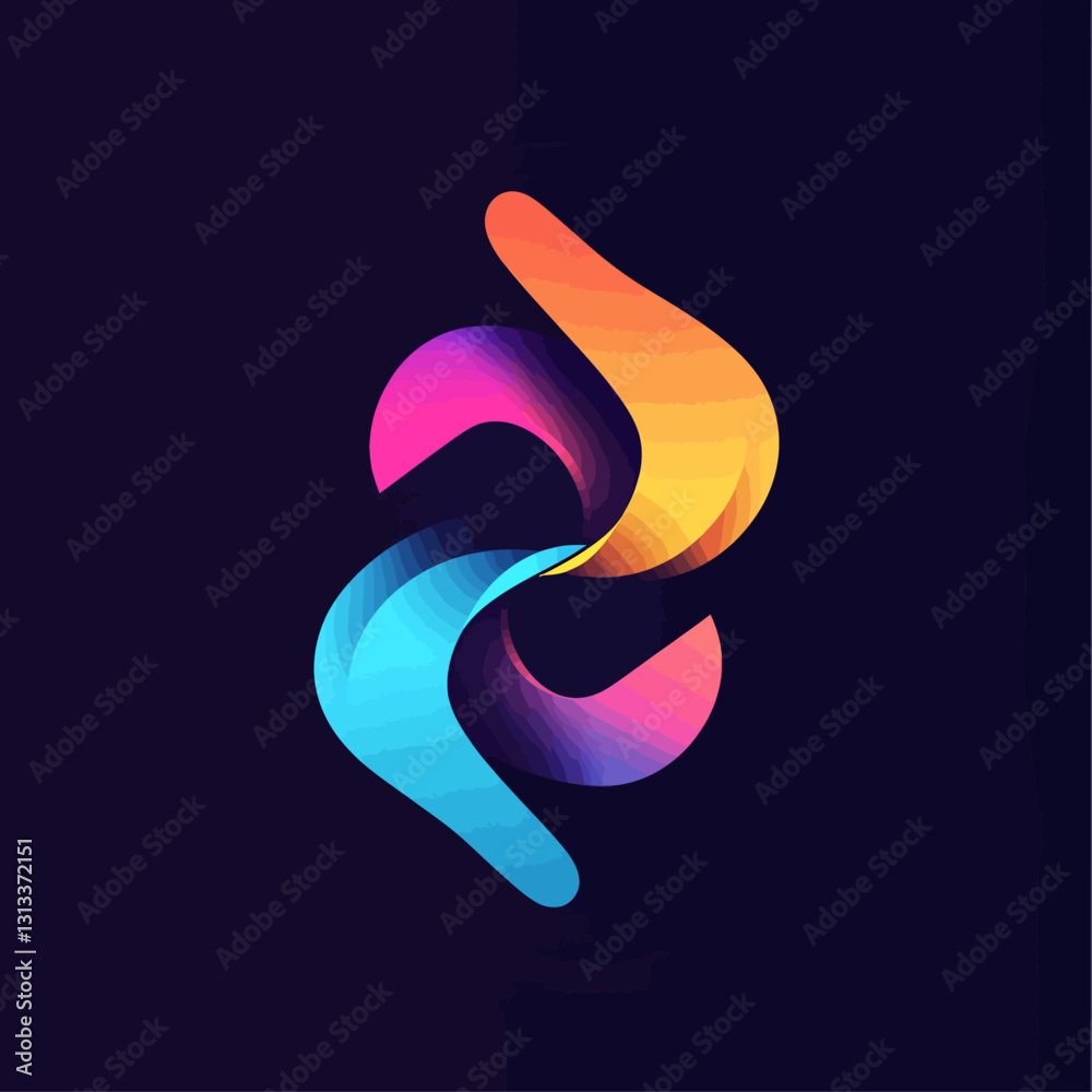 Poster gradient abstract shape on dark background with modern 3d design effect