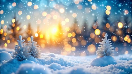 Naklejka premium Sparkling New Year Snowfall: Festive Winter Wonderland Scene