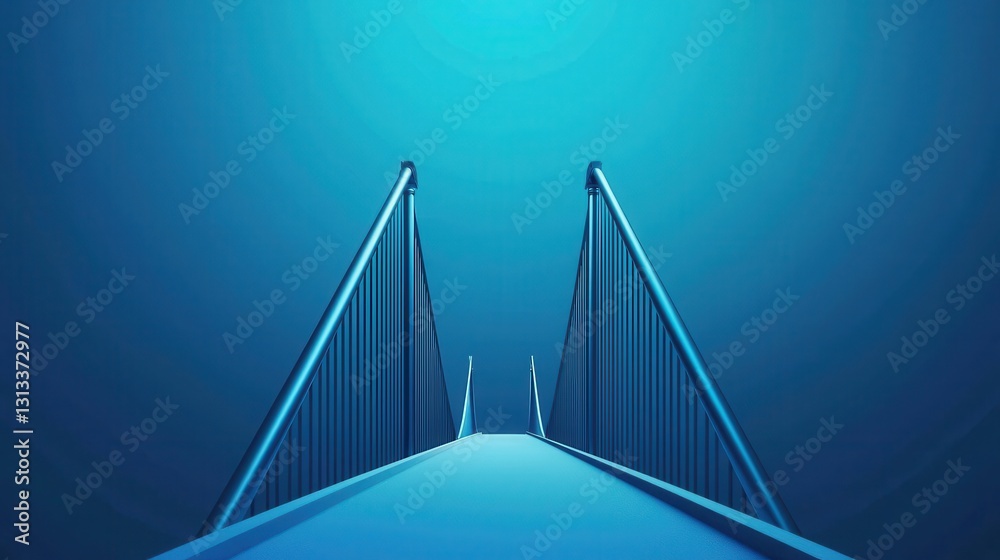 Poster A serene blue bridge extending into the depths, creating an inviting and tranquil atmosphere.